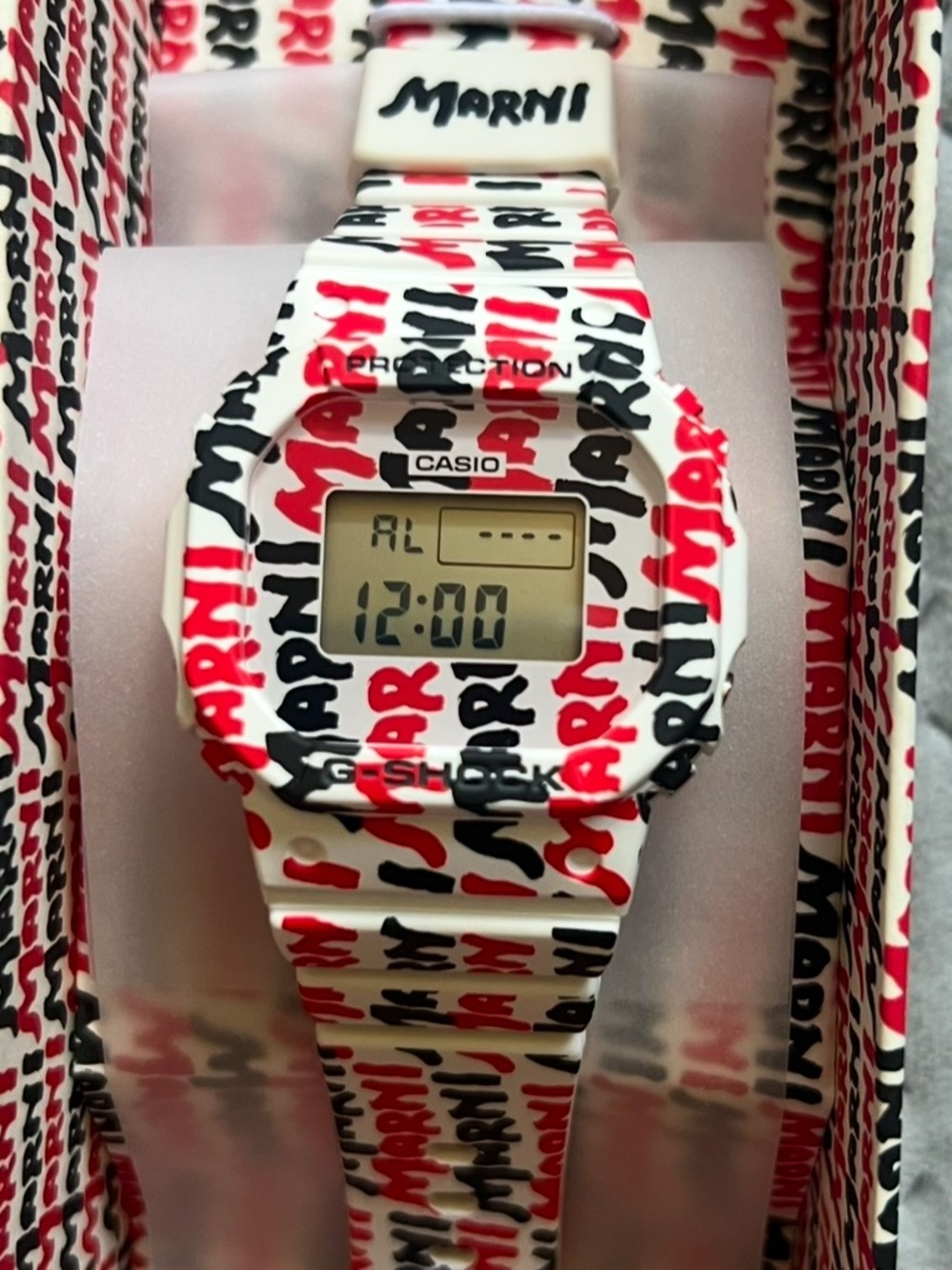 Marni x G-SHOCK Limited Edition Digital Watch White Red Black NIB